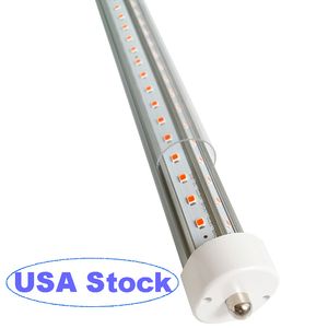 T8/T10/T12 8 Fuß LED-Leuchtstoffröhre, 8 Fuß Einzelstift-FA8-Sockel, 72 W 9000 LM, 6500 K Kaltweiß, 8 Fuß doppelseitige V-förmige LED-Leuchtstofflampen (250 W Ersatz), transparente Abdeckung crestech