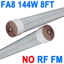 T8 T10 T12 8FT LED-buislampen, 144W 6500K daglichtwit, enkele pin Fa8 LED-vervangende fluorescerende armatuur, ballastbypass, magazijnkastgarages crestech