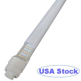 Tube LED T8 T10 T12 8FT, ampoules LED R17D HO 8FT, 96" 4 rangées, 144W (remplacement pour F96T12/CW/HO 300W), lentille transparente blanc froid 6000-6500K, alimentation à double extrémité