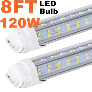 Tubo de luz LED T8 T10 T12, 8 pies 120 W R17d (reemplazo para F96T12/CW/HO 100 W), bombilla de tienda de base giratoria de 8 pies, 6000 K blanco frío, 14000 lm,