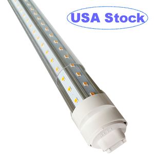 Tube de lumière LED T8 T10 T12, 8 pieds 72 W R17d (remplacement pour F96T12/CW/HO 250 W), ampoule de magasin à couvercle transparent de 8 pieds, blanc froid 6500 K, crestech 9000 lm