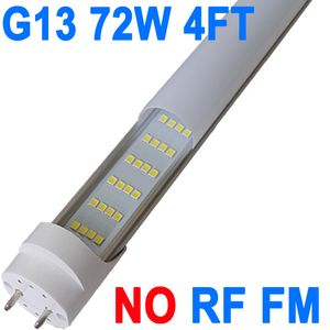 T8 T10 T12 LED-buislampen, dual-end aangedreven, ballast verwijderen, type B-lampen, 4FT, G13,72W, 6000K koel daglicht, 7200LM, LED-vervanging voor fluorescerende melkachtige afdekking schuur crestech