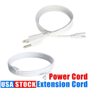 Connecteur T8 T5 cordons d'alimentation à double extrémité avec interrupteur Prise US pour lampes à tube LED intégrées 1FT 2FT 3.3FT 4FT 5FT 6 FT 6.6FT 100 Pack Usalight