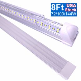 Tubo de luz LED en forma de V T8, bombillas LED de doble fila con alimentación de doble extremo con cubierta transparente, luz blanca diurna 6500K Reemplazo de luces fluorescentes de perfil bajo enlazables OEMLED