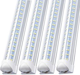 Tubes à led en forme de V T8 intégrés 3 pieds 4 pieds 5 pieds 6 pieds 8 pieds éclairage de porte de refroidisseur 4 rangées lampes de magasin tubes luminaire fluorescent