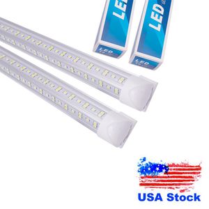 T8 V-vormige LED-buisverlichting geïntegreerde 3ft 4ft 5ft 6ft 8 voet koeler deurverlichting 4 rij-winkel buizen fluorescerende armatuur usalight