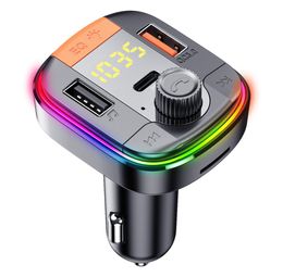 T832D Bluetooth FM Transmisor Car MP3 Reproductor retroiluminado RGB Wireless Hands Kit CAR SOPORT QC 30 TFU DISK PLAY1564110