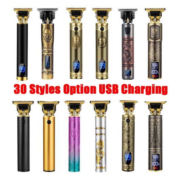 T9 Men Electric Hair Clippers para adultos naves para adultos Profesional Barber Corner Corner Razor Hairdresse USB Inalfless Trimmer Gold T-Blade Cutting Machine vs Kemei Pro