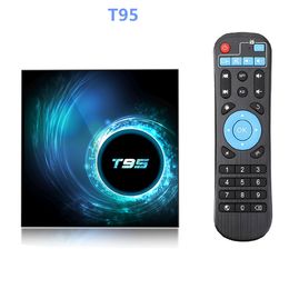 T95 Android 10.0 TV Box met Allwinner H616 Quad-Core 64bit ARM Corter-A53 CPU Mali G31 MP2 GPU 2GB RAM 16GB ROM 6K 4K Uitgang 2,4GHz+5GHz WiFi 100M LAN Enternet BT5.0