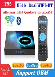 T95 Android 100 TV Box H616 4GB32GB double wifi 24g5g support bt 6k caja de tv android pk x96 air a95xf34580443