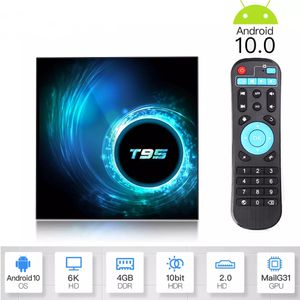 T95 H616 Smart Android 10.0 TV Box 4 Go de RAM 32 Go de ROM Allwinner H616 WiFi Media Player Set Top Box vs H96 MAX