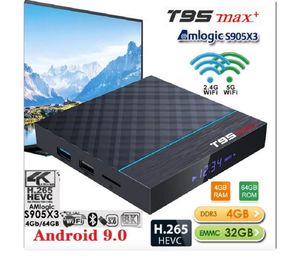 T95 Max Plus 8K TV Box Amlogic S905X3 Android 9.0 TVBox 4GB 32GB 64GB double WIFI 3D HDR lecteur multimédia film à domicile