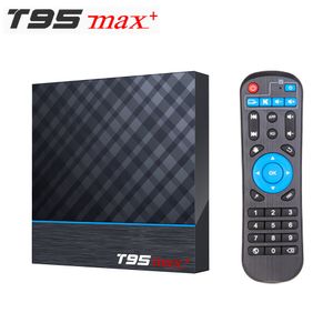 T95 MAX PLUS Amlogic S905X3 boîtier TV intelligent Android 9.0 4GB 32GB 2.4G 5G wifi Bluetooth 4K UHD décodeur