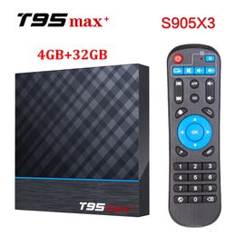 T95 MAX PLUS SMART TV Box S905x3 Android 9.0 4 GB 32 GB TVBOX 2.4G + 5G DUAL-BAND WIFI 8K MEDIA PLAYR PK X96 AIR