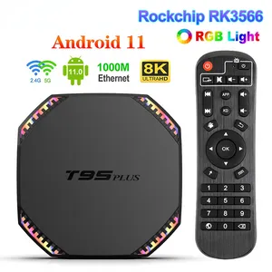 Boîtier TV T95 Plus, Android 11.0, 8 go 128 go, Rockchip RK3566, prise en charge 4K, usb 3.0, 5G, double Wifi, LAN 1000 mb, 4 go 32 go, lecteur multimédia