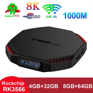 T95 Plus RK3566 Android 11.0 Tv Box 8G RAM 64GB 2.4G/5G double Wifi 8K Ultra HD lecteur multimédia Rockchip3566 TvBox