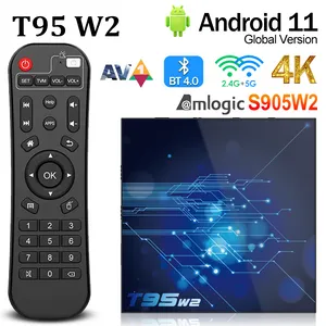T95 W2 Smart TV Box Android11 Amlogic S905W2 2GB 4GB RAM 16GB 32GB 64GB ROM BT4.0 2.4G/5G Wifi HDR 4K lecteur multimédia décodeur