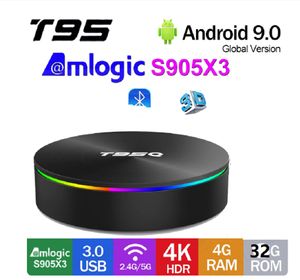 T95Q Android 9.0 TV BOX 4GB + 32GB Amlogic S905X3 2.4G5GHz Dual Wifi BT4.0 PK HAKO PRO H96 MAX X3 KM2 PLUS DELUXE