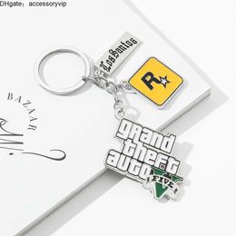 TA 5 jeu Keychain Grand Theft Auto 5 Keychain for Men Fans Xbox PC Rockstar Course Holder Jewelry Llaveros