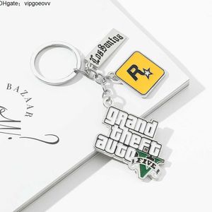 TA 5 jeu Keychain Grand Theft Auto 5 Keychain for Men Fans Xbox PC Rockstar Course Holder Jewelry Llaveros