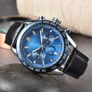 TA G Hommes Montres Mode Bracelet En Acier En Cuir Multicolore Six Aiguilles Tout Cadran Verre Saphir Militaire Quartz Montre Pour Homme Relogios Homem Relojes Montres-bracelets