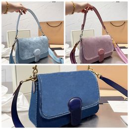 TABBY 26 bolso de diseñador moda letra logo bloqueo clásico lectura concha apertura y cierre denim hechizo cuero mensajero bolso bandolera mediano mujer rosa