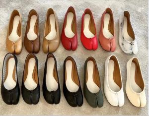 Tabi ballerina luxe ontwerper klassieke casual schoenen ballet flat schoenen enkel schoenen lamslederen top fabriek