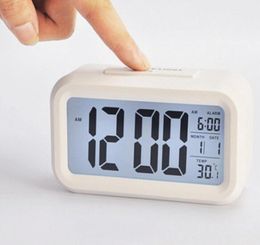 Table horloge Smart Capteur Nightlight Digital Alarm ALARM avec température thermomètre silencieux bureau de chevet sieste T2I517427586910