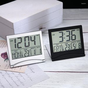 Horloges de table 1Pc électronique pliante LCD numérique réveil bureau température hygromètre Station météo bureau voyage Mini