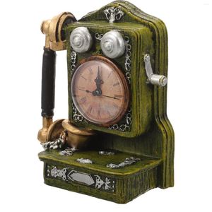 Horloges de table 2 pcs Chambre Bureau Horloge Décor à la maison Décorer Téléphone Fonctionnel Vintage Résine