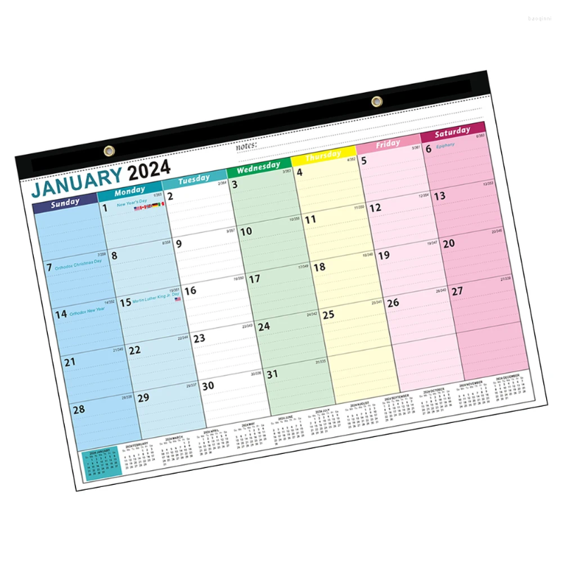 Orologi da tavolo Calendario da tavolo 2024-2025 18 mesi Elenco mensile delle cose da fare Note Pianificazione o organizzazione del desktop