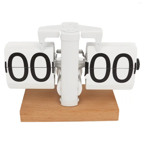 Relojes de mesa 24 horas Flip Engranaje interno operado Reloj retro Auto Cuarzo Decoraciones para el hogar Digital