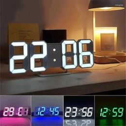 Horloges de table 3D Digital Wall Clock Décoration pour la maison Glow Night Mode réglable Montre électronique Salon LED Décor Jardin