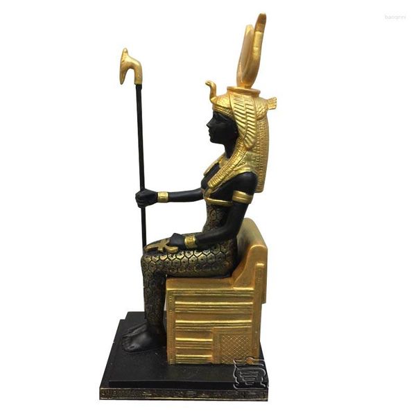 Horloges de table 5 STYLE EGYPTE ANCIENNE DIEU ISIS DÉESSE STATUE RÉSINE ARTISANAT OSIRIS BENNU ART SCULPTURE HOME BUREAU DE DÉCORATION BUREAU