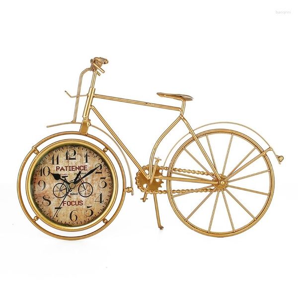 Horloges de table 68UE Horloge de vélo vintage sur support Bureau en métal Manteau décoratif mignon pour la maison Salon