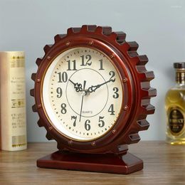 Relojes de mesa Reloj vintage de 8 pulgadas Decoración para el hogar Sala de estar Dormitorio Mudo Artesanías de plástico Reloj de escritorio Regalo