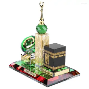 Horloges de table Réveil Musulman Kaaba Tour Modèle Architecture Islamique Artisanat Souvenirs Décor De Bureau À La Maison