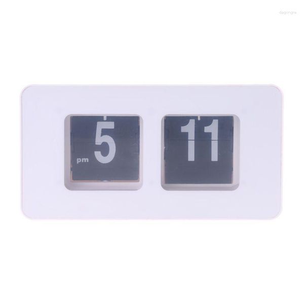 Relojes de mesa Auto Flip Clock File Down Page Desk para Smart Light Home Tube Big Vintage Alarm T