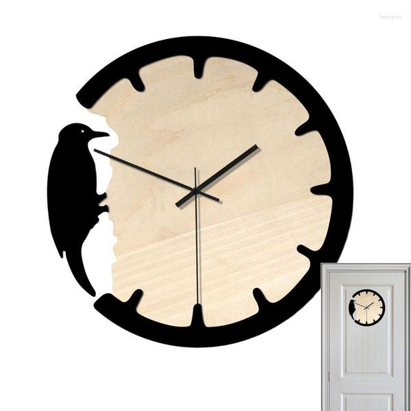 Horloges de table Horloge murale oiseau unique pic en bois décor décoratif drôle décoration de la maison rétro pour la vie