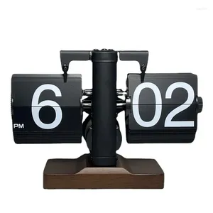 Table Clocks Black Flip Page Horloge Luxur