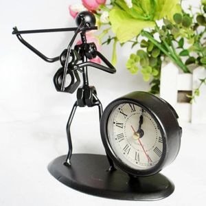 Horloges de table en fer noir, violon, horloge de Table, montres créatives, décoration de la maison, cadeau HG60DF151