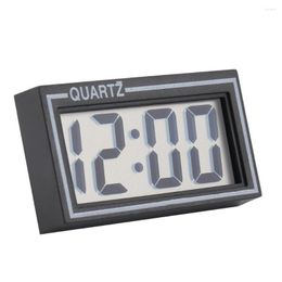 Horloges de table noir Mini numérique LCD voiture tableau de bord bureau Date heure calendrier petite horloge décoration de la maison