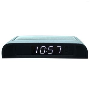 Horloges de table Horloge de voiture Auto interne Stick-On Montre numérique Solaire Alimenté 24 heures avec accessoires de décoration de batterie intégrée