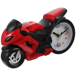 Horloges de table Réveil pour enfants Ornements Décor à la maison Bibliothèque Étagère Modèle de mouvement de moto Moto simulée