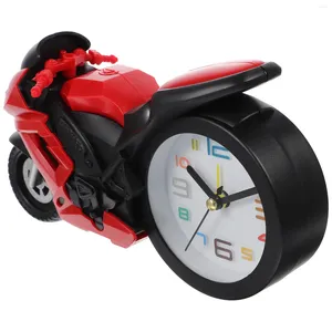 Relojes de Mesa Reloj Despertador para niños Adornos Estantería Estante Decoración de Moto Escritorio Movimiento clásico Motocicleta Estudiante Retro