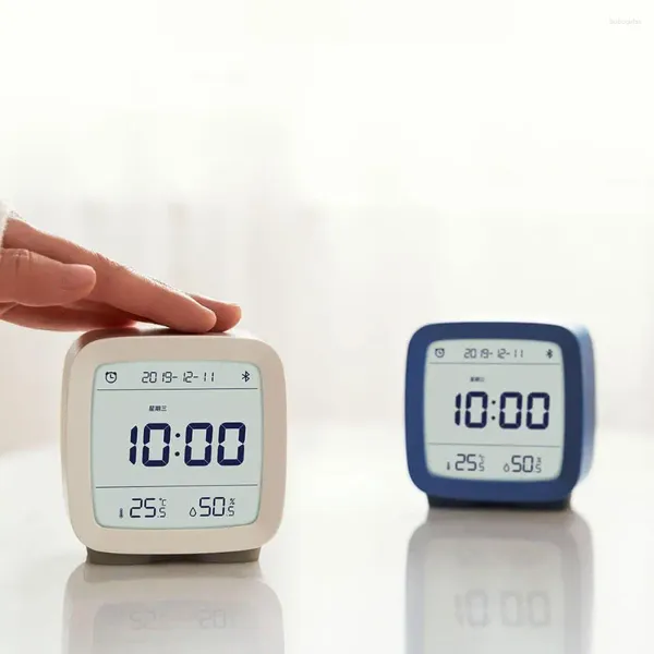 Horloges de table ClearGrass CGD1 APP Contrôle Bluetooth 5.0 Hygromètre Écran LCD Réglable Veilleuse Réveil Calendrier