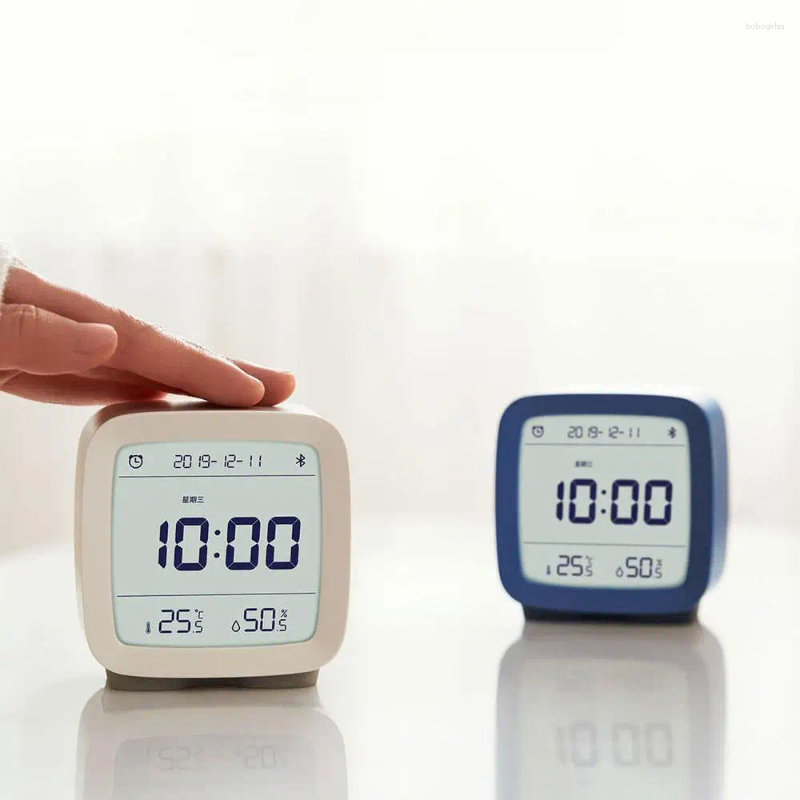 Table Clocks ClearGrass CGD1 APP Control Bluetooth 5.0 Hygrometer LCD Screen Adjustable Nightlight Alarm Clock Calendar