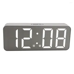 Horloges de table horloge alarme numérique Led chambre miroir bureau pour la nuit calendrier de voyage électronique dormeurs température lourde adultes