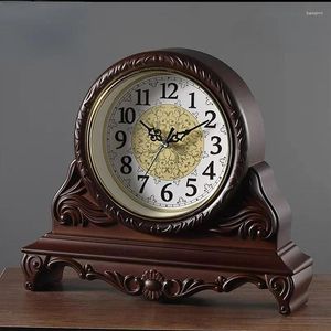 Table Clocks Clock American Living Room Large Retro Creative Mute Wall Watch