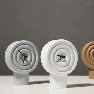 Tafelklokken Uurwerk Ornament Geometrische Cirkels Minimalistische Stijl Desktop Wekker Nachtkastje Decoratie Woondecoratie